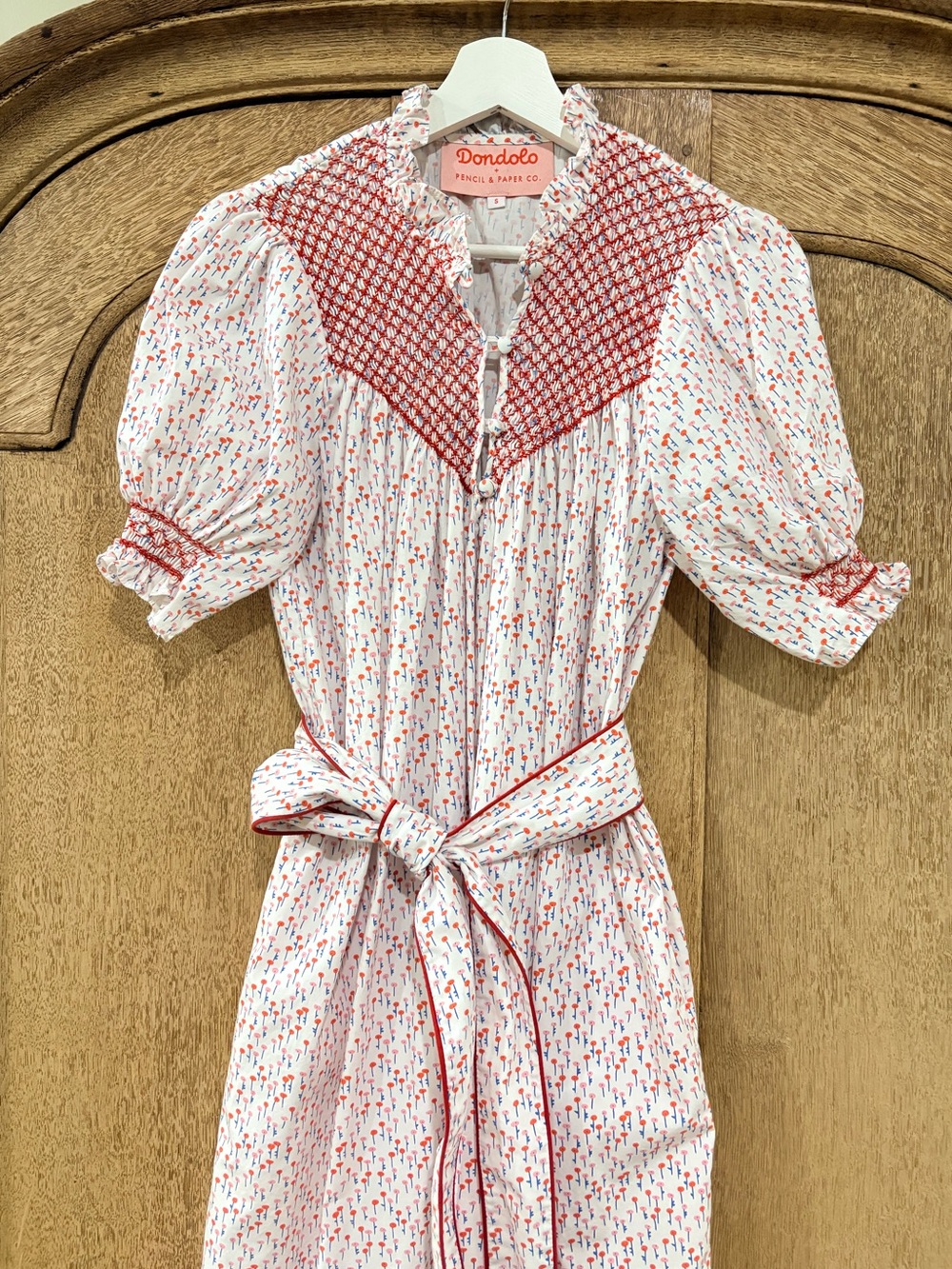 Dondolo + Pencil & Paper Co. Floral Short Sleeve Dress W| smocking Detail S NWOT - Picture 3 of 9
